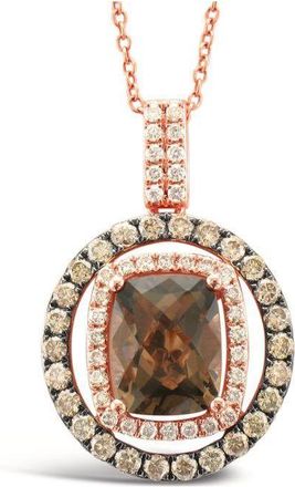 Le Vian Ladies Chocolate Quartz Necklaces set in 14K Strawberry Gold