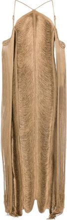 Bless Pelta Fringed Halterneck Dress