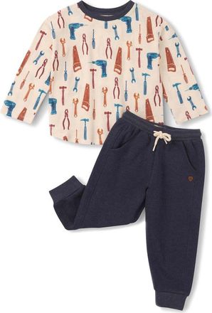 Hatley Handyman Long Sleeve Graphic T-Shirt & Joggers Set in Cami Lace at Nordstrom, Size 12-18M