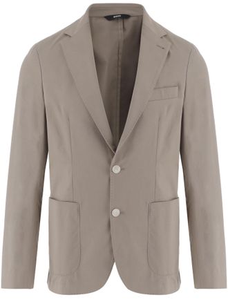HUGO BOSS Beige Tailored Stretch Cotton Blazer