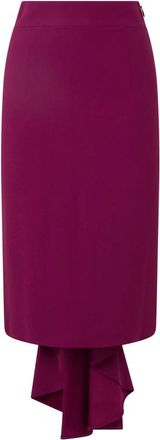Moschino Fitted Midi Skirt with Ruched Hem - Dames - Midirokken - Bruin - XL - Rokken
