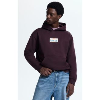 H&M Loose Fit Hoodie in Burgundy/california at Nordstrom, Size Xxx-Large