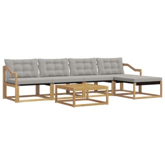 vidaXL Conjunto De Sof&aacute;s De Exterior 6 Pcs Blanco Y Gris Claro Vidaxl
