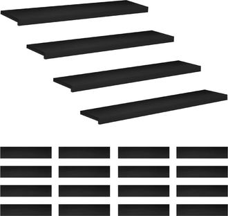 vidaXL Alfombras Para Escalones 20 Uds. 110 X 30 X 2 Cm Negro Vidaxl