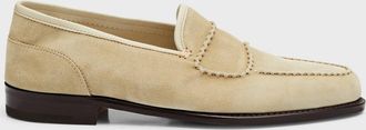 John Lobb Mens Bath Suede Penny Loafers