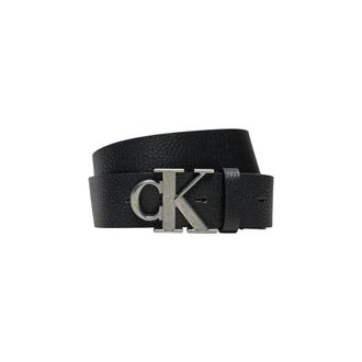 Calvin Klein Jeans Accessoires, Heren, Zwart, 105 CM, Leer, Zwarte leren riem met CK-logo
