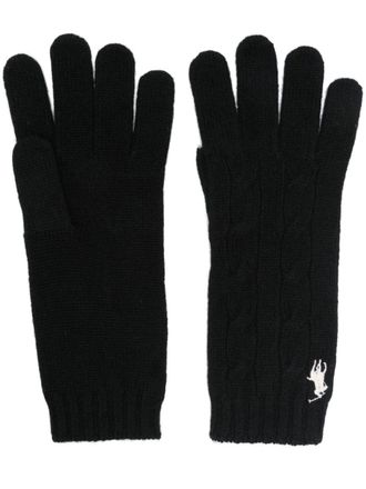 Polo Ralph Lauren Kabelgebreide handschoenen - Zwart