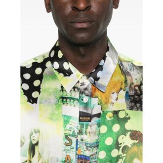 Martine Rose Graphic Print Silk Shirt - Green