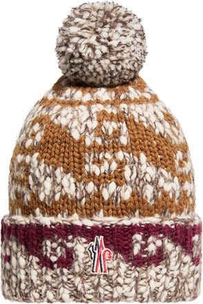 Moncler Moncler Alpaca & Wool Blend Beanie With Pom Pom, Men, Grey, Size: One Size