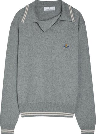 Vivienne Westwood Soft Grey Long-Sleeve Knit Polo Shirt