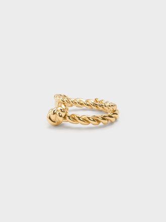 Charles & Keith Sable Rope-Knot Two-Ring Set