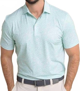 Southern Tide Driver Flower Frenzy Polo In Jade Green