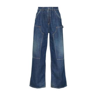 Maison Margiela Wide Jeans, male, Blue, Size: M Paneled Wide-leg Jeans