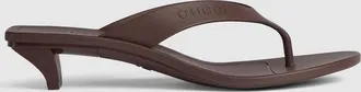 Gucci Womens Vittoria Thong, Brown, Rubber