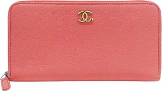 Chanel Pre-owned Wallets, female, Pink, Size: ONE SIZE Pre-owned Leather Wallet
