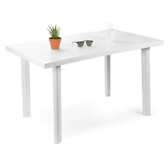 Dmora Dmora Table DExt&eacute;rieur Rectangulaire, Made In Italy, 126x76x72 Cm, Couleur Blanc
