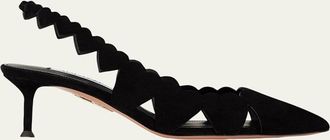 Aquazzura Amourose Maxi Sling 50mm Slingback Pumps