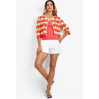 Trina Turk Sofia Cardigan in Calypso Coral Multi at Nordstrom, Size Xx-Large