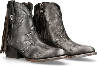 New Rock WSTM003-S1 Leather Cowboy Western Boots