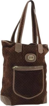 Gucci Pre-owned Suede Tote Bag - Dames - Vintage Shopper - Bruin - ONE Size - Su&egrave;de - Vintage