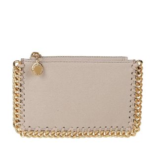 Stella McCartney Stella McCartney, Wallets & Cardholders, female, Beige, Size: ONE SIZE Falabella Zip Card Holder