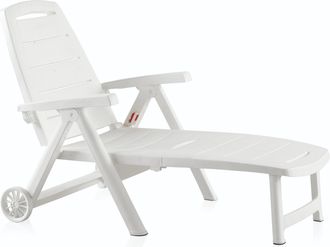 SP Berner Shaf - Tumbona Plegable Antibes Blanca C/ Ruedas 55364 Bernet
