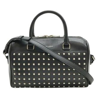 Saint Laurent Pre-owned Handbags, female, Black, Size: ONE SIZE Pre-owned Vintage Studded Handbag