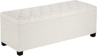 OEM Taburete De Almacenaje Rectangular, De Lino, Banco Tapizado Plegable Con Estructura De Metal, Otomana Para Sal&oacute;n O Dormitorio, 1100 X 400 X 400 Mm, Co