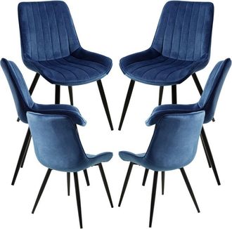 Regalos Miguel Regalos Miguel - Packs Sillas Comedor - Pack 6 Sillas Lene Terciopelo - Azul