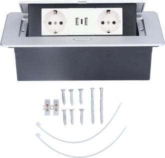 OEM Toma De Corriente Empotrada En El Suelo, Doble Toma Europea, Usb Tipo C, Acero Inoxidable, Panel Para Pc, Oficinas Y Hogares