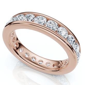 Pompeii3 1 1/2Ct Channel Set Diamond Lab Grown Eternity Wedding Ring 14k Gold or Platinum