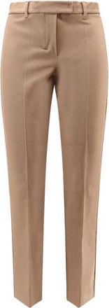 Max Mara Cropped Broek - Dames - Vrijetijds broeken - Bruin - XS - Katoen - Broeken
