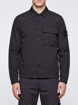 Stone Island Nylon Shirt Jacket with Patch Pockets and Compass Logo