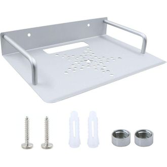 OEM Soporte De Pared Para Routers Y Repetidores Fabricado En Aluminio Plateado, Compartimento De Almacenamiento Ventilado Para Dispositivos De Red - Crezu