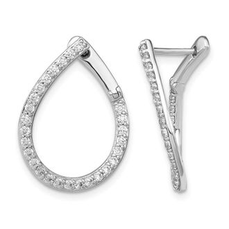 Diamond2Deal 14K White Gold 0.80 ct Lab Grown Diamond Fancy Twist Hoop Earrings VS Clarity, G-H Color