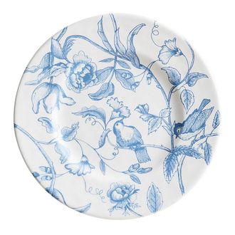Ballard Designs Set of 4 Fiora Toile Melamine Dinner Plates - Cornflower - Ballard Designs