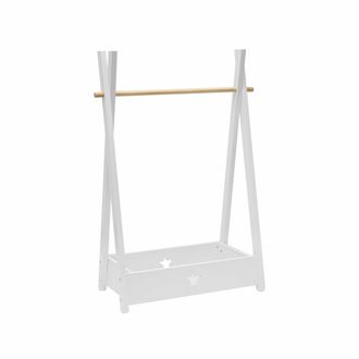 Mobili Rebecca Perchero infantil para dormitorio blanco y marr&oacute;n en mdf y pino