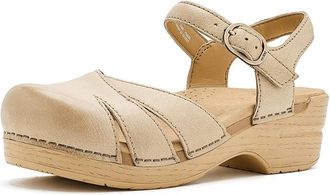 Dansko Margreta Clogs Womens Dress Flat Shoes Biscotti : EU 42 (US Womens 11.5-12) Regular, Leather