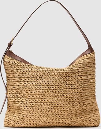 Reiss Natural Raffia-effect Tote Bag
