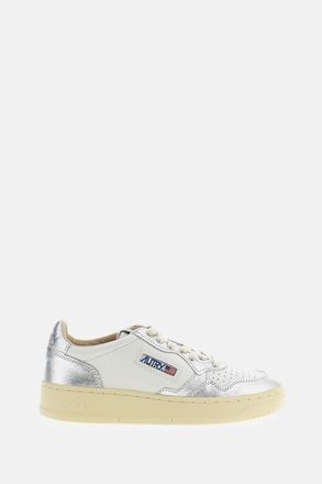 Autry White Silver Medalist Low Leather Sneakers