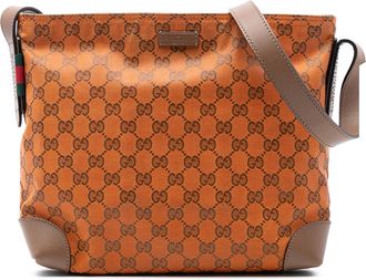 Gucci Pre-owned Womens Gg Canvas Web Crossbody - Tan Textile - One Size