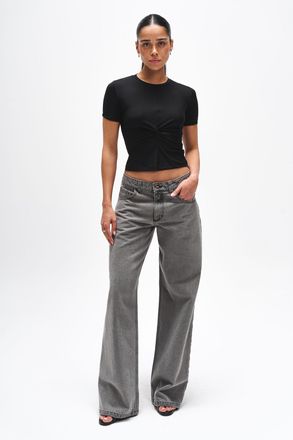 Benu zwart gedraaid dames T-shirt