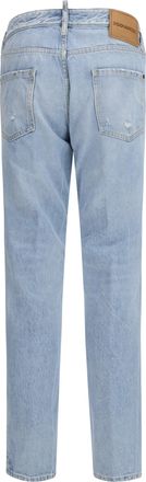 Dsquared2 Mens Belt-Loop Ripped Jeans Navy Blue Cotton