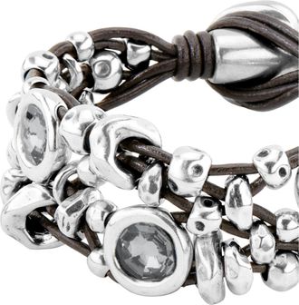 UNOde50 Three-Strand Grey Crystal Bracelet