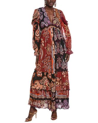 Farm Rio Farm Rio Sweet Mermaids Black V Neckline Maxi Dress