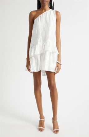 Ramy Brook Solene One-Shoulder Minidress in Ivory Burnout at Nordstrom, Size Xx-Small