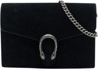 Gucci Pre-owned Suede Crossbody Bag - Dames - Vintage Schoudertas - Zwart - ONE Size - Su&egrave;de - Vintage