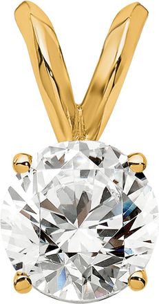 Diamond2Deal 14k Gold Round Lab Grown Diamond Solitaire Pendant (0.5ct, VS, G-H)