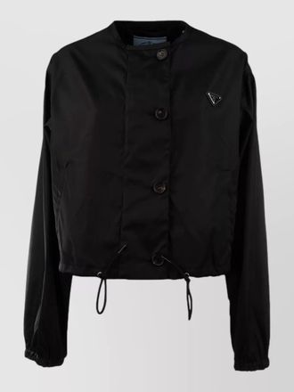 Prada coat long sleeves drawstring hem elastic cuffs