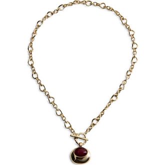 Mango Link Circle Pendant Necklace in Gold at Nordstrom